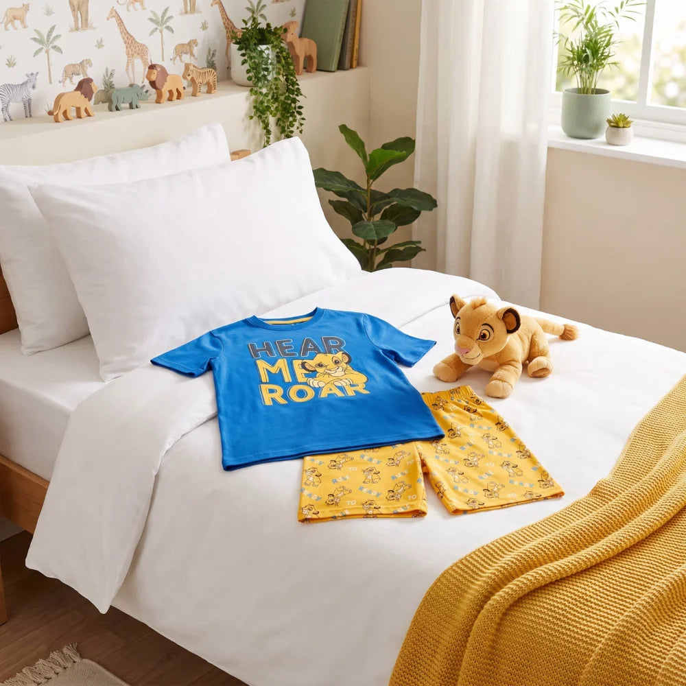 König der Löwen Simba Kinder Schlafanzug Pyjama kurzarm 98 -128 Baumwolle - WS-Trend.de