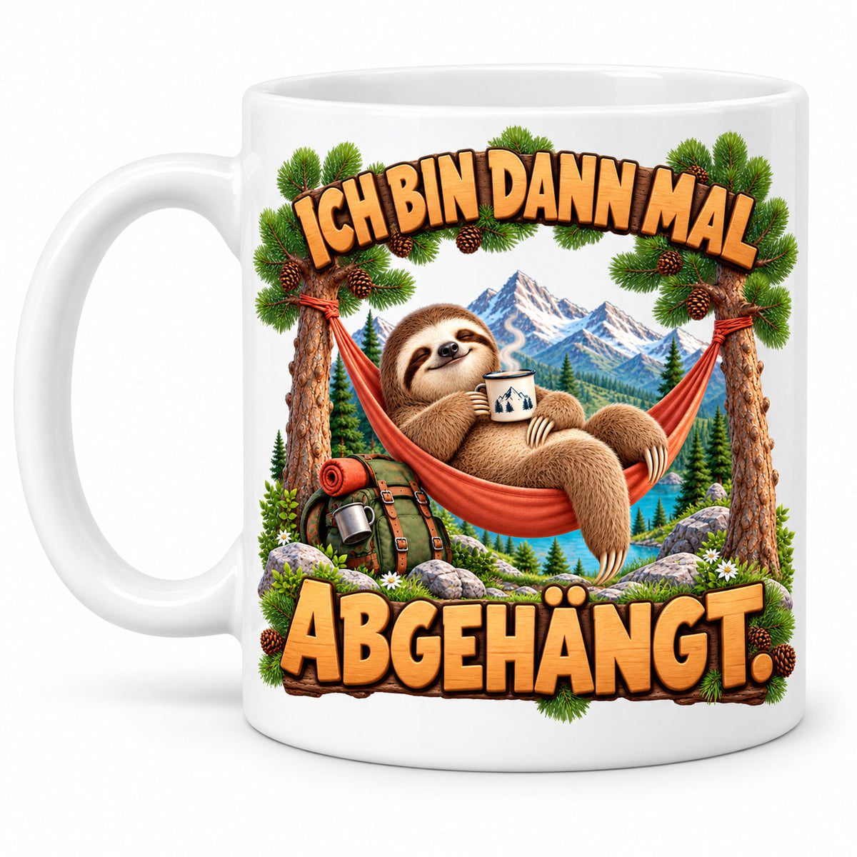 Camping Tasse Spruch Keramik 330 ml Geschenk Camper Wohnmobil Urlauber