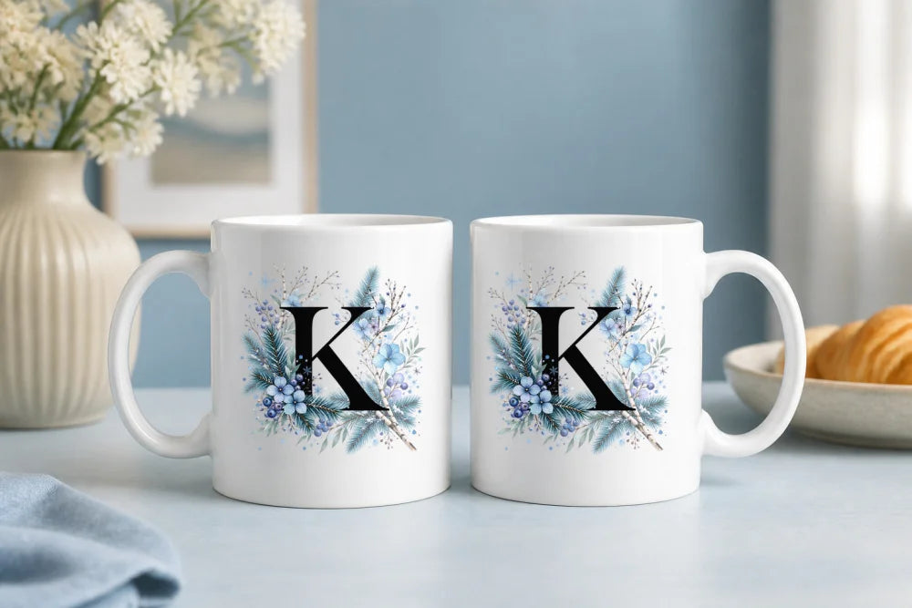 Winter Tasse A-Z Buchstaben 325 ml Keramik Geschenkidee personalisiert - WS-Trend.de