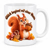 WS-Trend Herbst Tasse Eichhörnchen mit Spruch, Keramik 330 ml