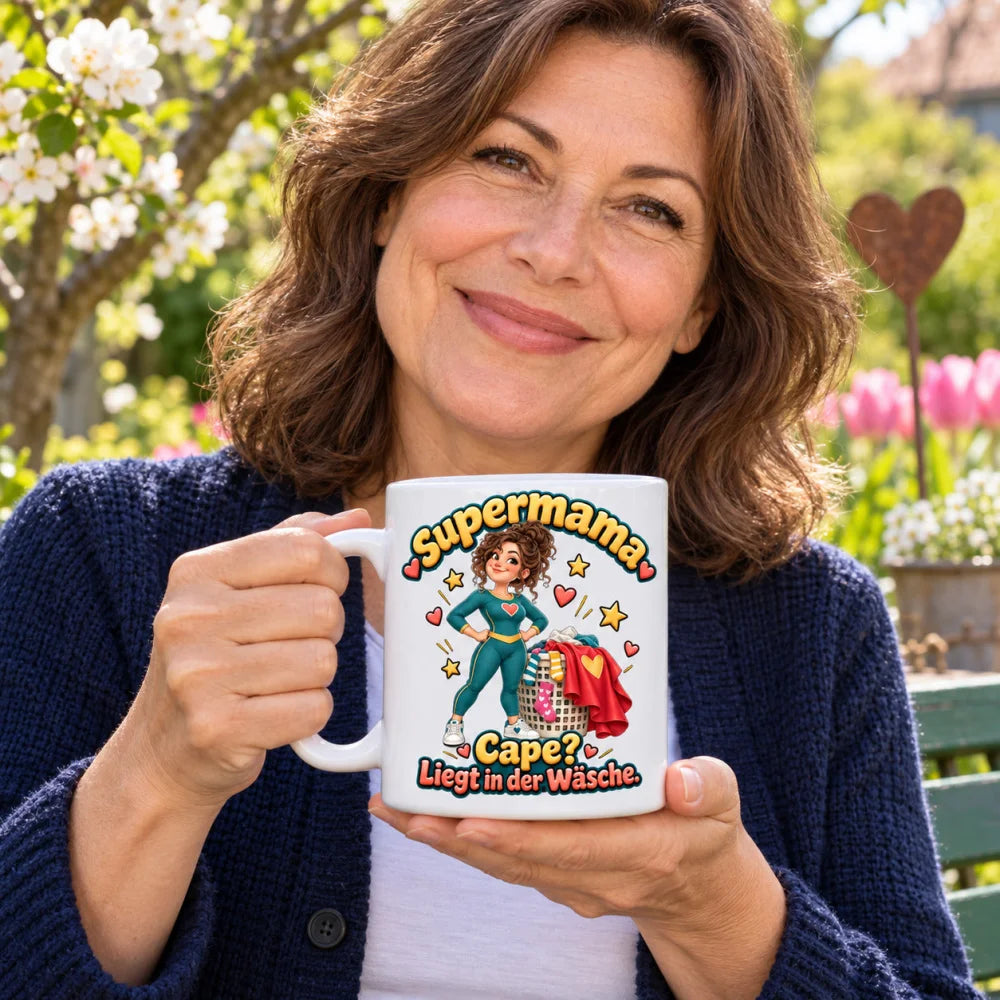 WS-Trend Supermama Kaffeetasse Keramik 330 ml Mama Geschenk mit Spruch - WS-Trend.de
