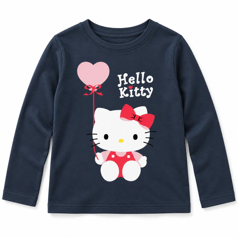 Hello Kitty Kinder Mädchen langarm T-Shirt Gr 98 bis 128 100% Baumwolle - WS-Trend.de