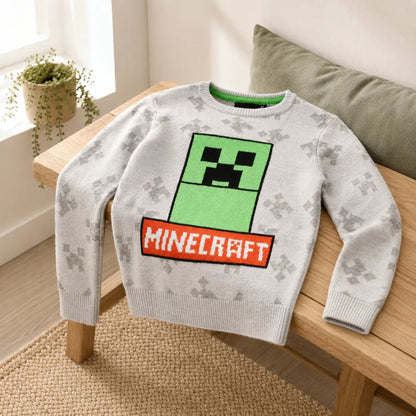 Sweater Minecraft Creeper Kinder Jungen Pulli Pullover Gr. 116-152 - WS-Trend.de