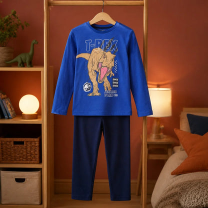 Jurassic World T-Rex Jungen Kinder Pyjama Schlafanzug 100% Baumwolle Gr. 104-116 - WS-Trend.de