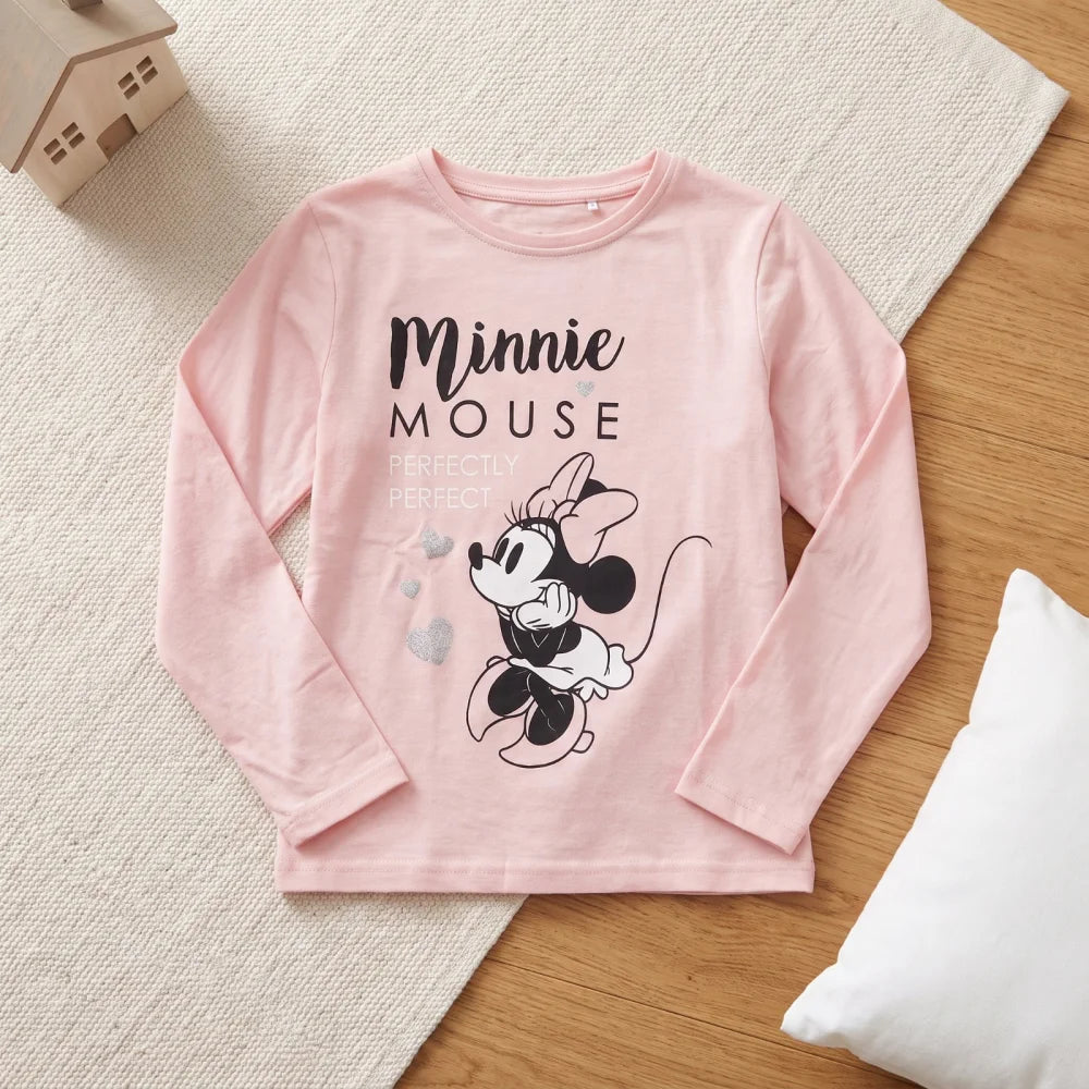Disney Minnie Maus langarm T-Shirt Kinder Mädchen 98 bis 128 - 100% Baumwolle - WS-Trend.de
