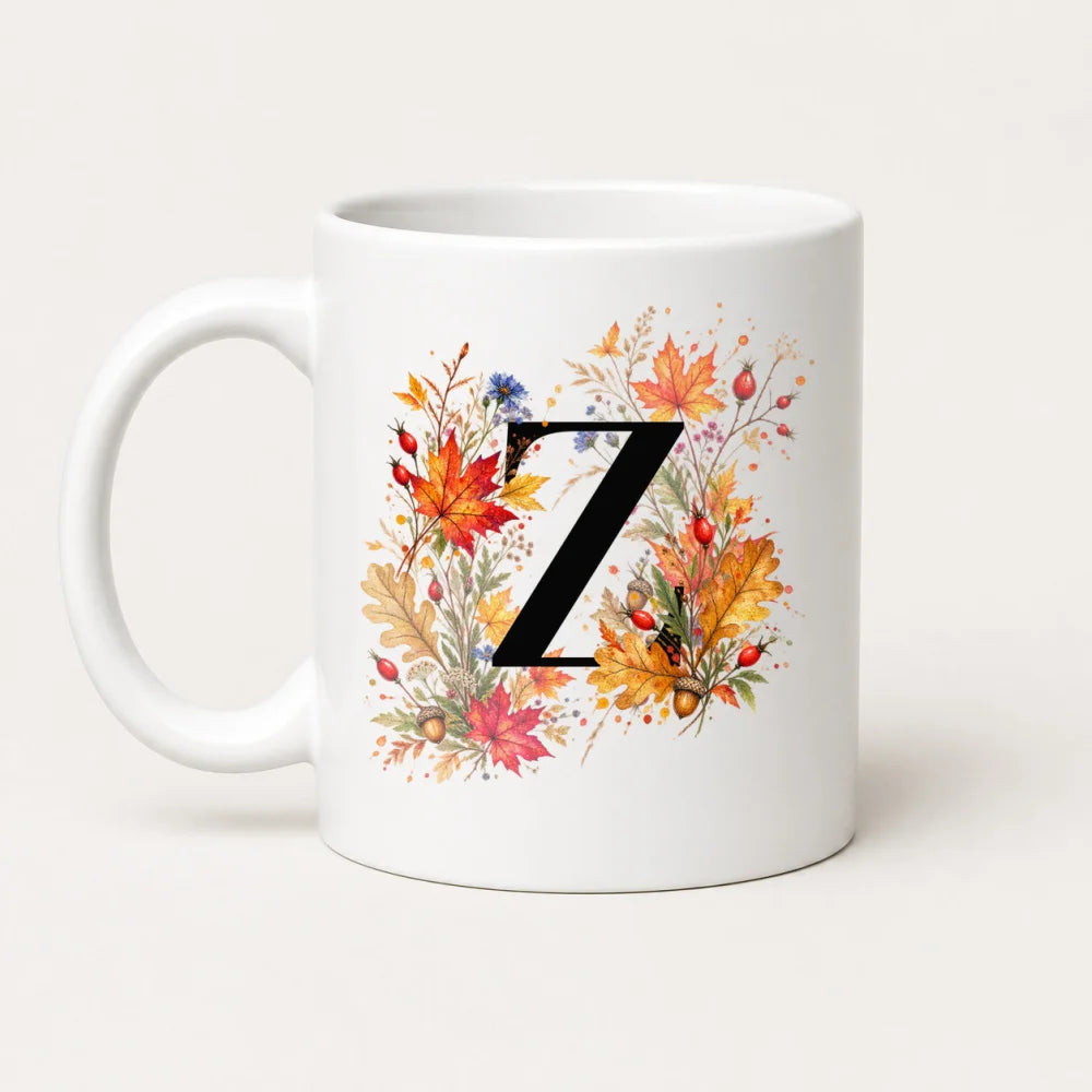 Herbst Tasse A-Z Buchstaben 325 ml Keramik Geschenkidee personalisiert - WS-Trend.de