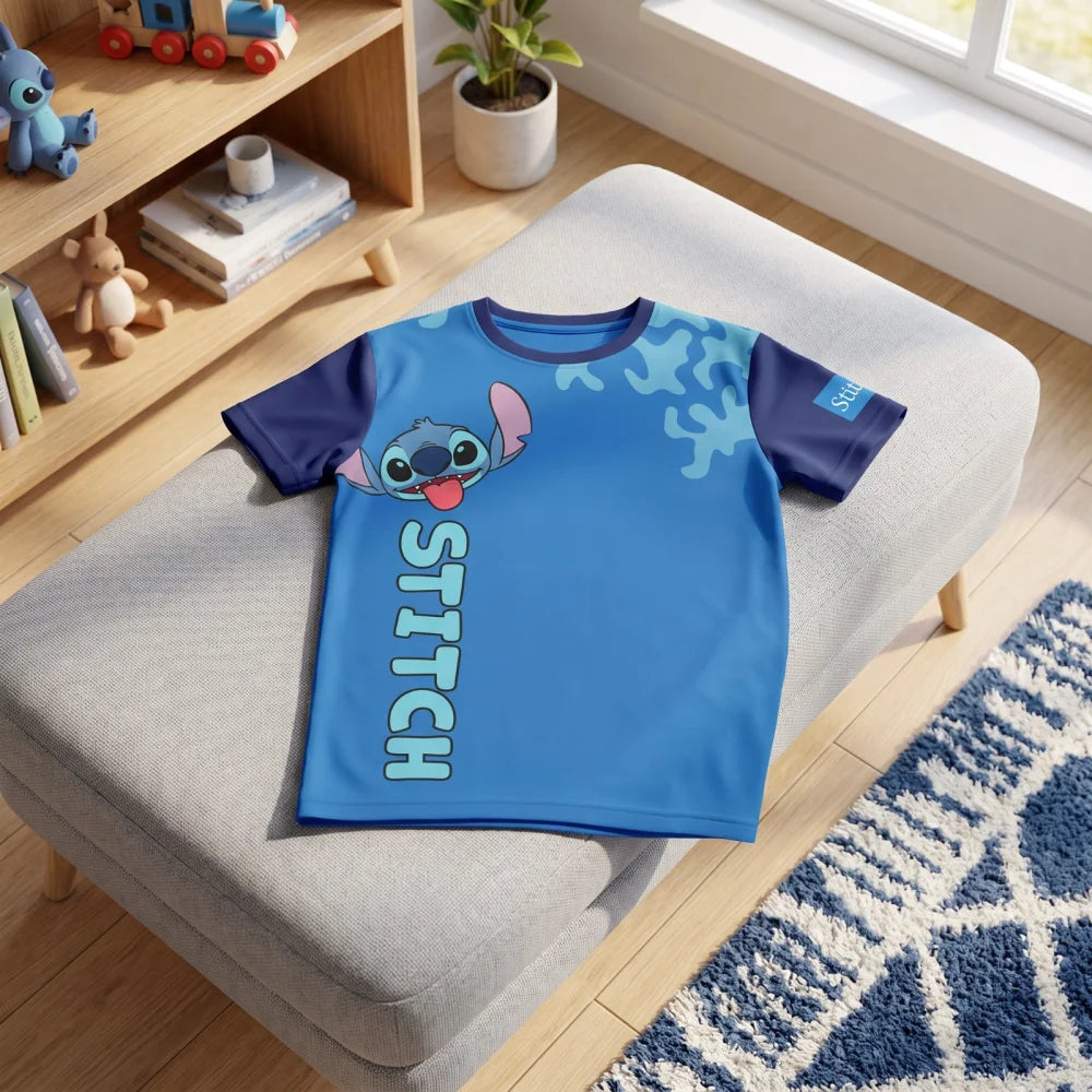 Disney Stitch Kinder Jungen T-Shirt Kurzarm Shirt Gr. 98 100% Baumwolle - WS-Trend.de