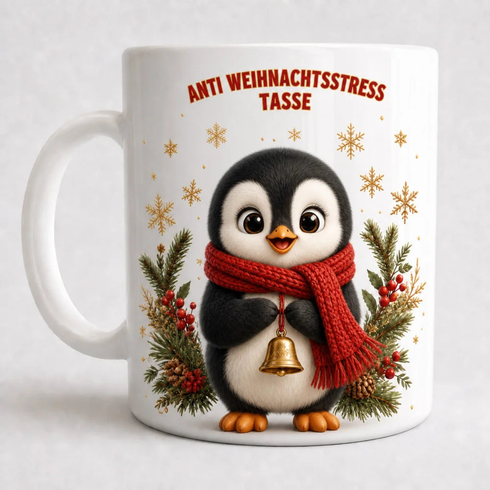 Anti Weihnachtsstress Weihnachten Tasse 325 ml – süße 3D-Tiere - WS-Trend.de