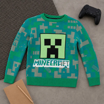 Sweater Minecraft Gamer Creeper Kinder Jungen Pulli Pullover - WS-Trend.de