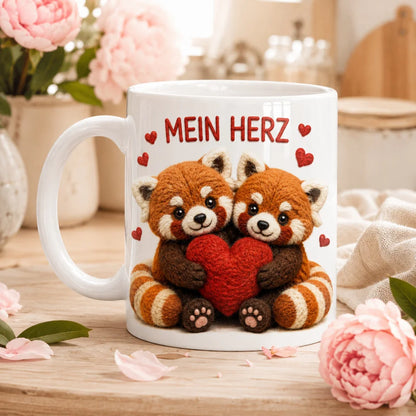 Liebestasse Tiermotiv - Kaffeetasse Geschenk fuer Partner 330 ml weiss - WS-Trend.de