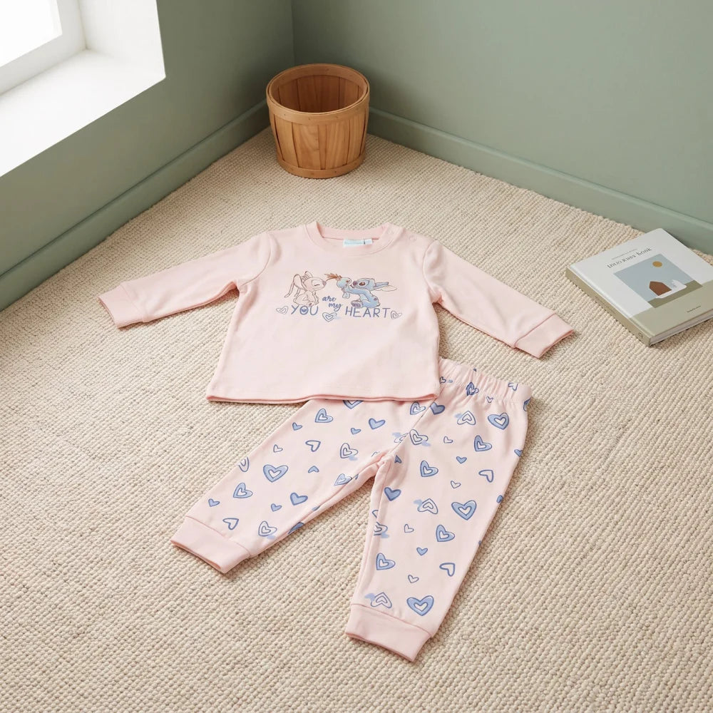 Disney Stitch Angel Baby Langarm-Pyjama Shirt und Hose Gr. 74-98 - WS-Trend.de