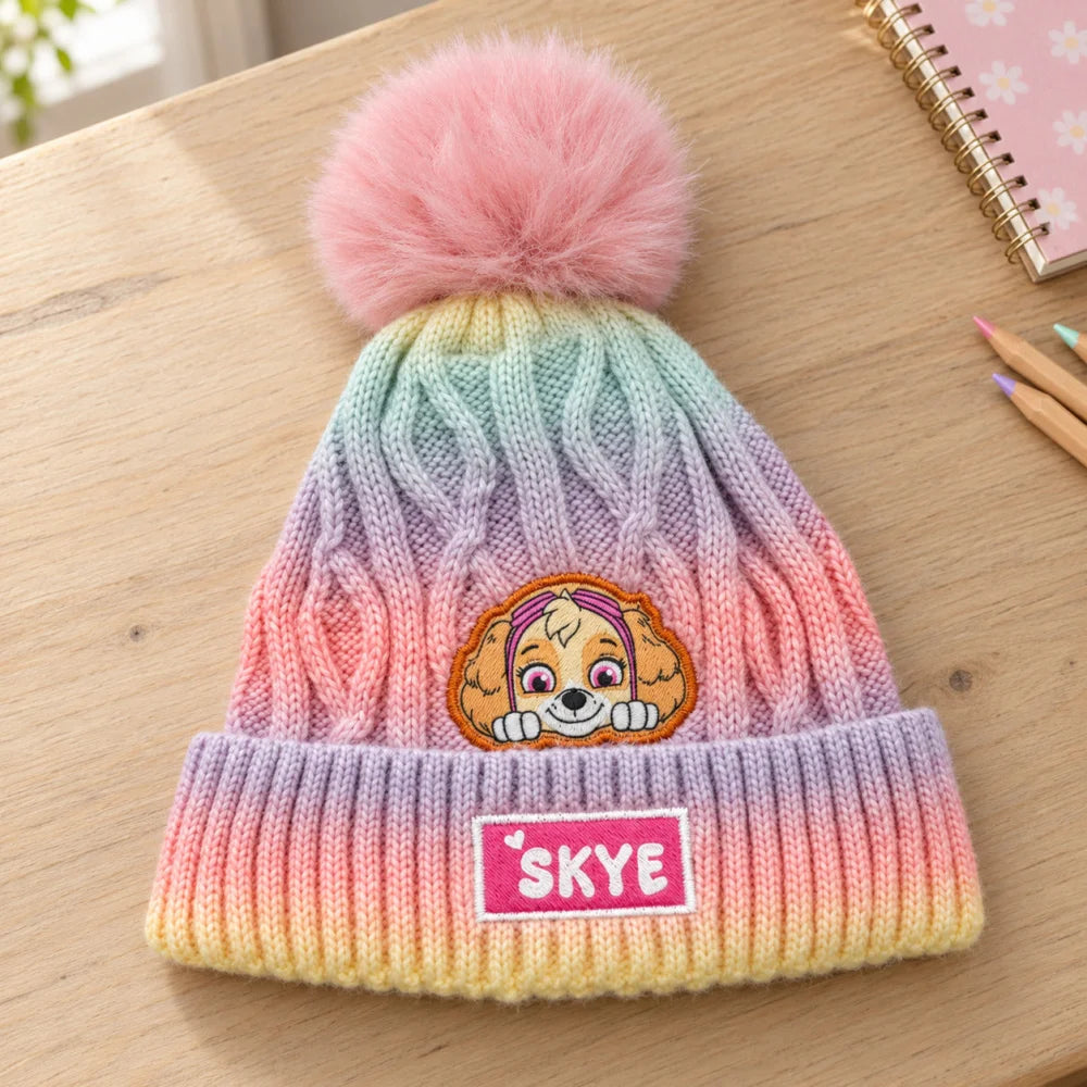 Paw Patrol Skye Kinder Mädchen Winter Bommel Mütze Gr. 52-54 - WS-Trend.de