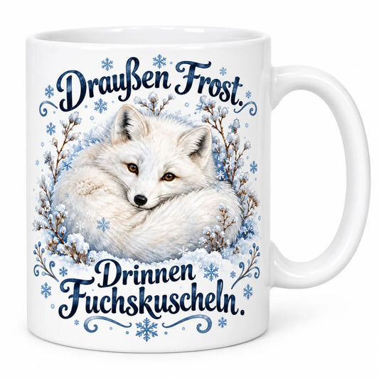 Polarfuchs Wintertasse mit Spruch Keramik 330 ml Geschenk fuer Freunde - WS-Trend.de