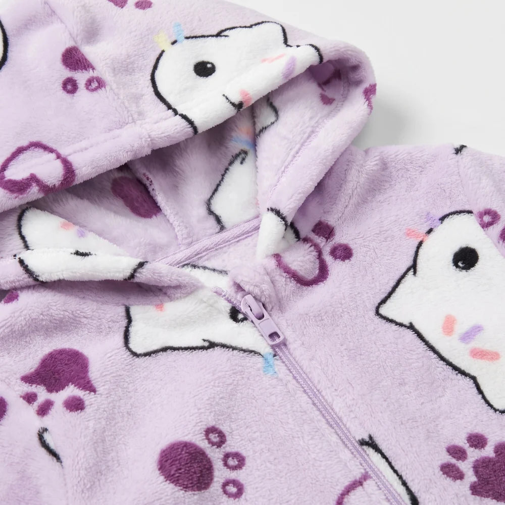 Gabbys Dollhouse Mädchen Coral-Fleece Einteiler Schlafanzug Gr. 98-128 - WS-Trend.de