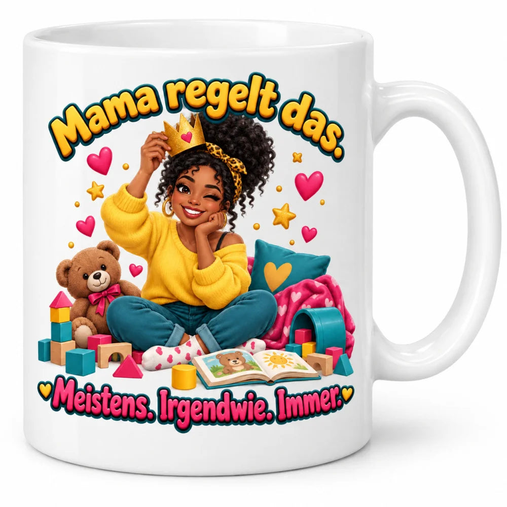 WS-Trend Mama regelt das Tasse Keramik 330 ml Geschenk mit Spruch - WS-Trend.de