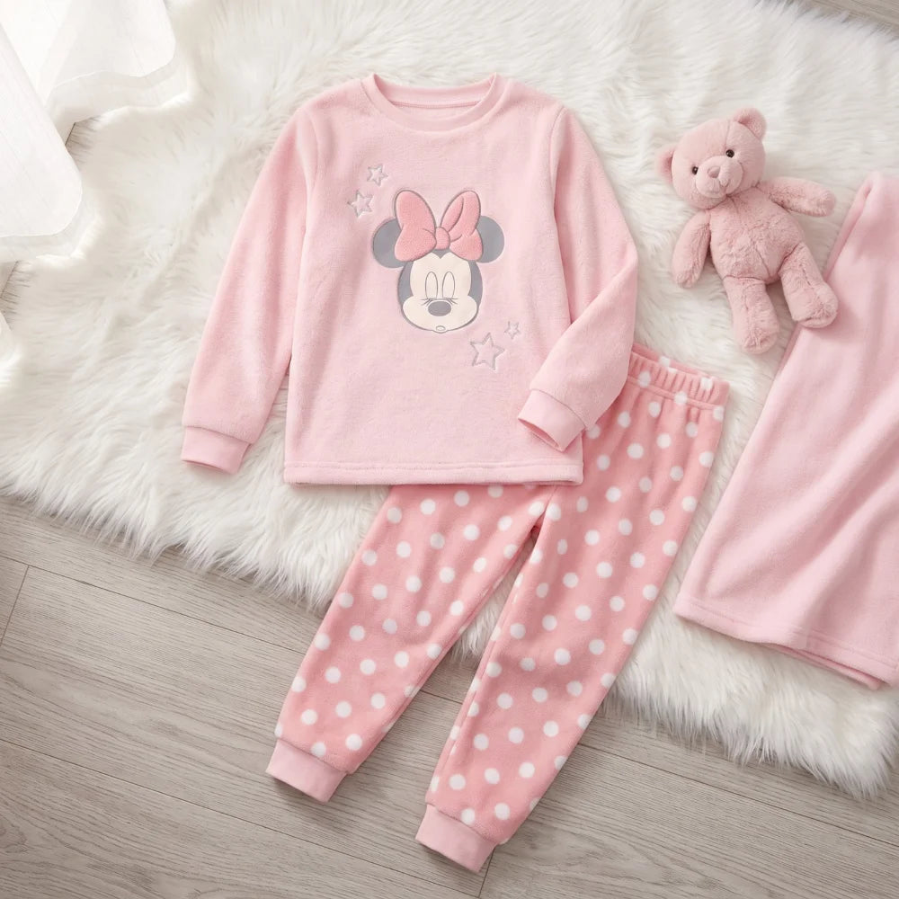 Disney Minnie Maus Kinder Mädchen Schlafanzug Pyjama Shirt Hose Gr. 98-128 - WS-Trend.de