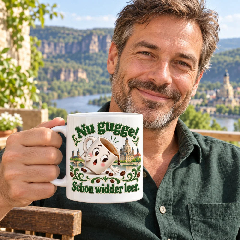 WS-Trend Dresden Tasse sächsischer Spruch Keramik 330 ml Geschenktasse - WS-Trend.de