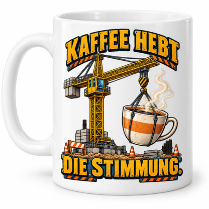 Baustellen Tasse Spruch Keramik 330 ml Geschenk Bauarbeiter beidseitig