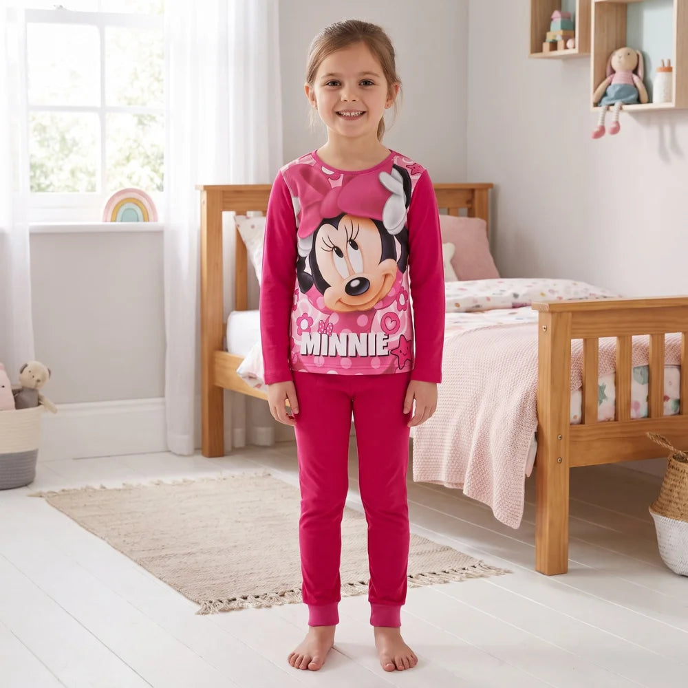 Schlafanzug Disney Minnie Maus Kinder Pyjama lang - WS-Trend.de