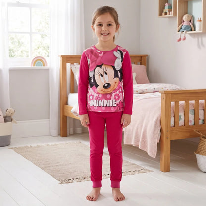 Schlafanzug Disney Minnie Maus Kinder Pyjama lang - WS-Trend.de