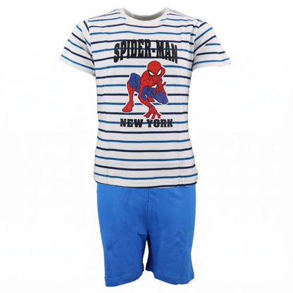Marvel Spiderman Kinder Schlafanzug Pyjama kurz Nachtwäsche 104 - 134 Baumwolle - WS-Trend.de