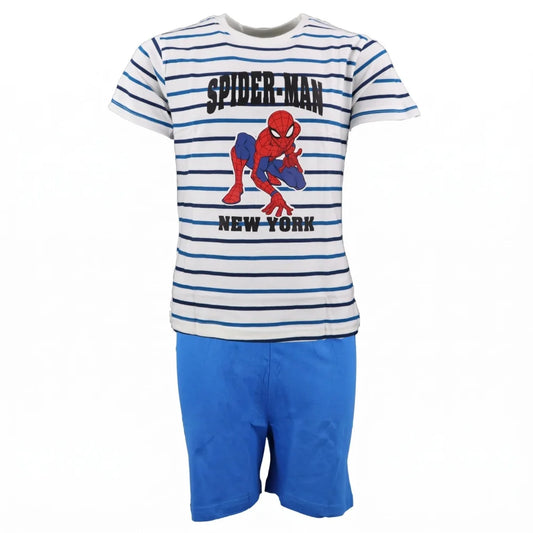 Marvel Spiderman Kinder Schlafanzug Pyjama kurz Nachtwäsche 104 - 134 Baumwolle - WS-Trend.de