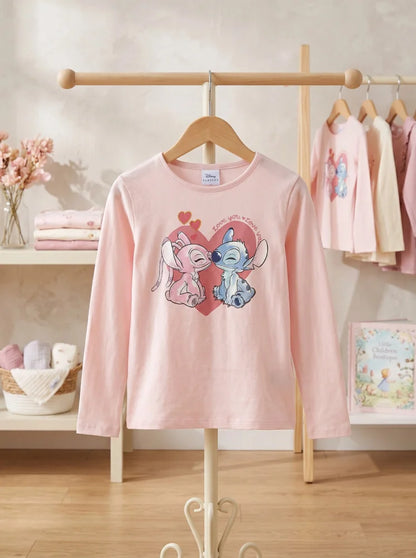 Disney Lilo und Stitch Kinder Mädchen Langarmshirt Shirt Gr. 98-128 - Baumwolle - WS-Trend.de