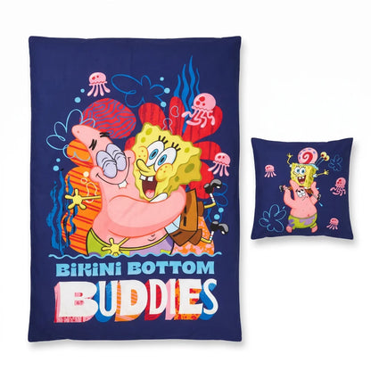 SpongeBob und Patrick Bettwäsche 2-teilig 135-140x200 + 65x65 cm - WS-Trend.de