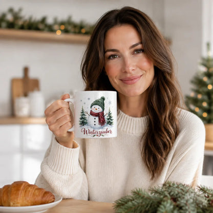 Schneemann Weihnachtstasse - Geschenk zu Weihnachten - weiß mit Spruch - WS-Trend.de