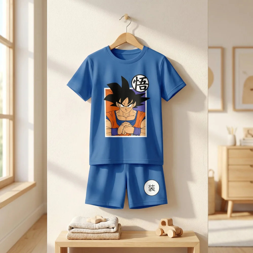 Anime Dragon Ball Goku Kinder Schlafanzug Pyjama Shirt Shorts Gr.116-152 - WS-Trend.de