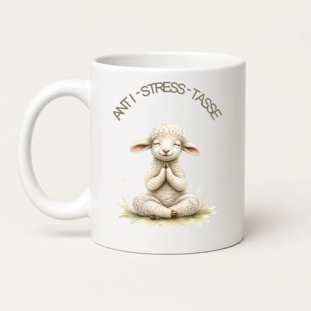 Anti-Stress-Tasse Lamm Aquarell 325 ml Keramik Geschenk - WS-Trend.de