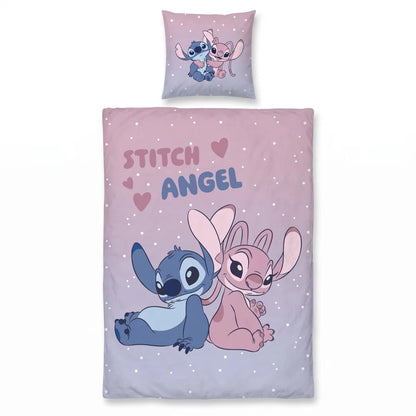 Disney Stitch und Angel Bettwäsche 2-teilig 135-140x200 + 65x65 cm - WS-Trend.de