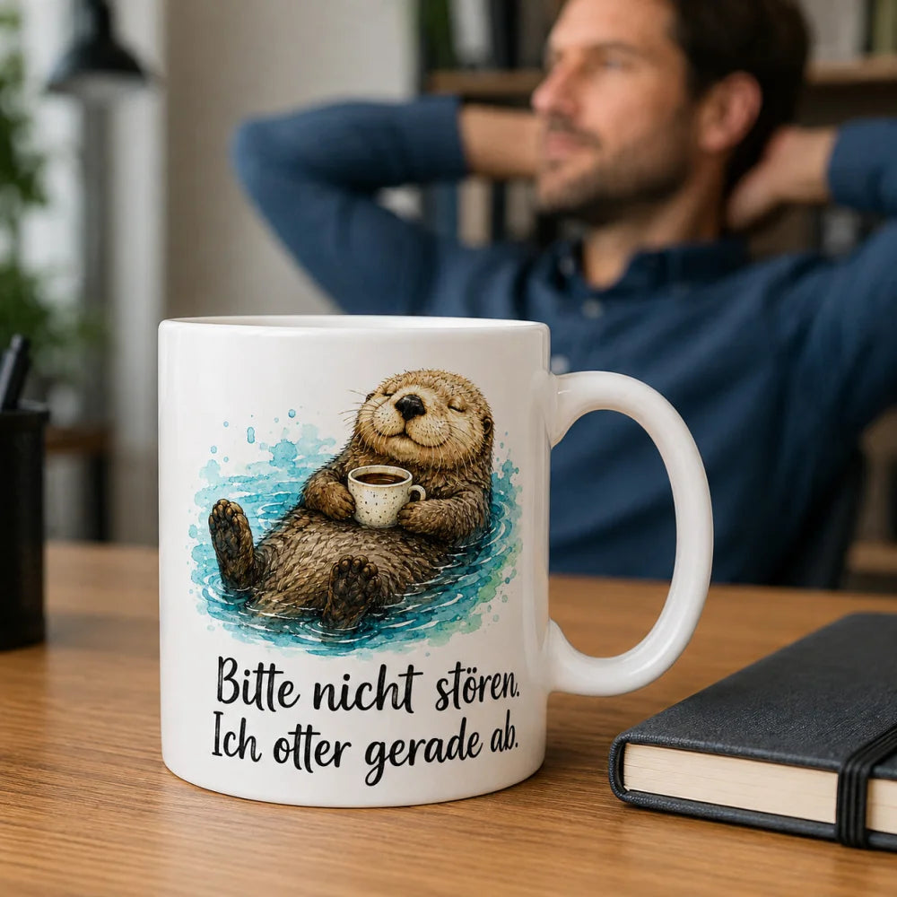 Otter Anti-Stress-Tasse - Geschenkidee mit Spruch - aus Keramik 330 ml - WS-Trend.de