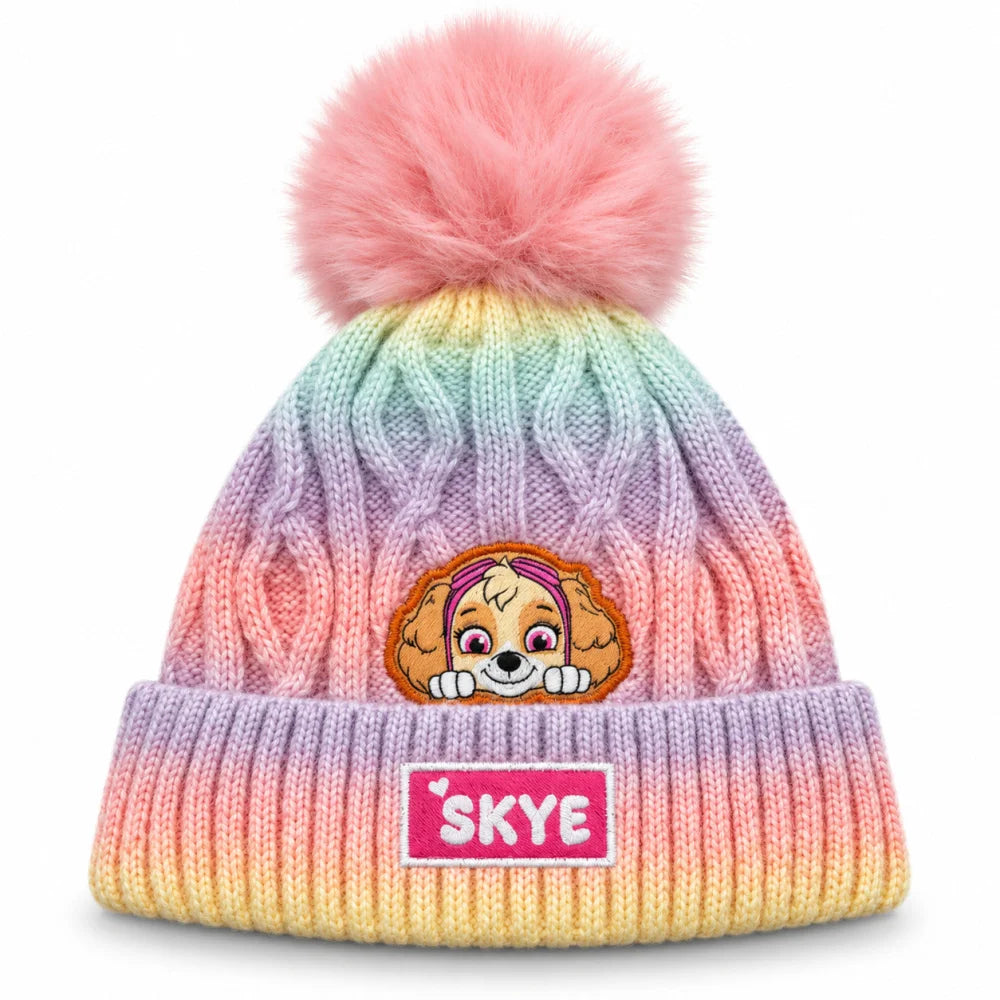 Paw Patrol Skye Kinder Mädchen Winter Bommel Mütze Gr. 52-54 - WS-Trend.de