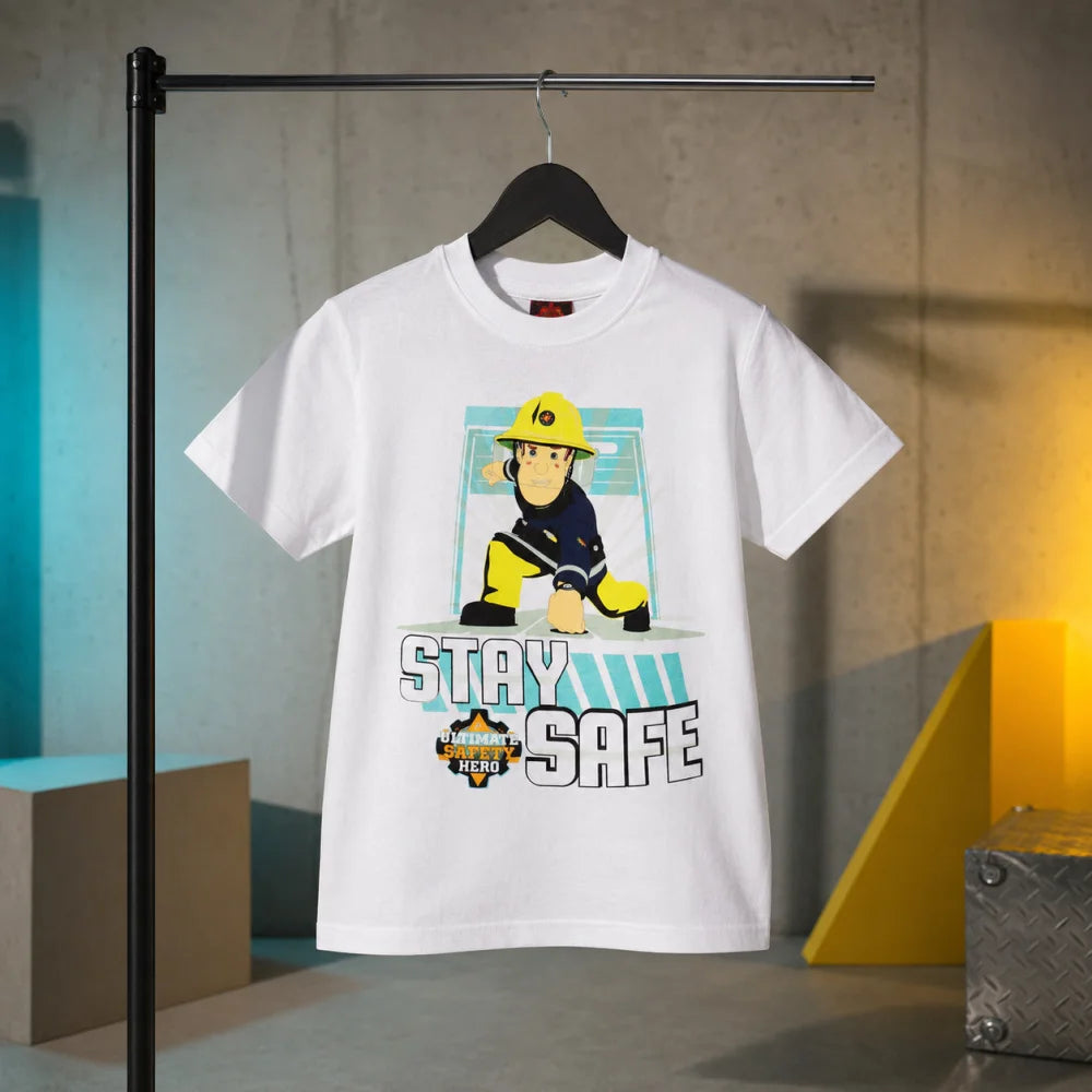 Feuerwehrmann Sam T-Shirt Kurzarm Kinder Jungen Shirt Baumwolle 116-128 - WS-Trend.de