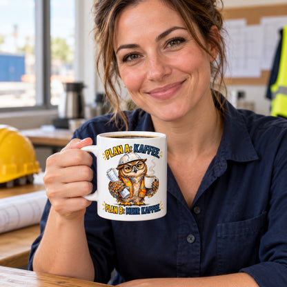 Baustellen Tasse Spruch Keramik 330 ml Geschenk Bauarbeiter beidseitig