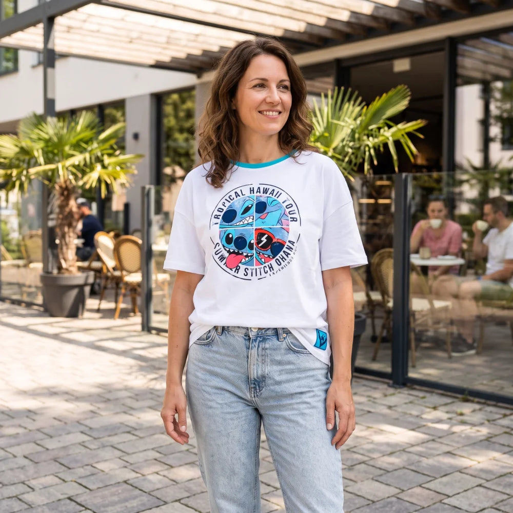 Print-Shirt Disney Stitch Damen kurzarm Shirt T-Shirt Gr. S-XL 100% Baumwolle - WS-Trend.de
