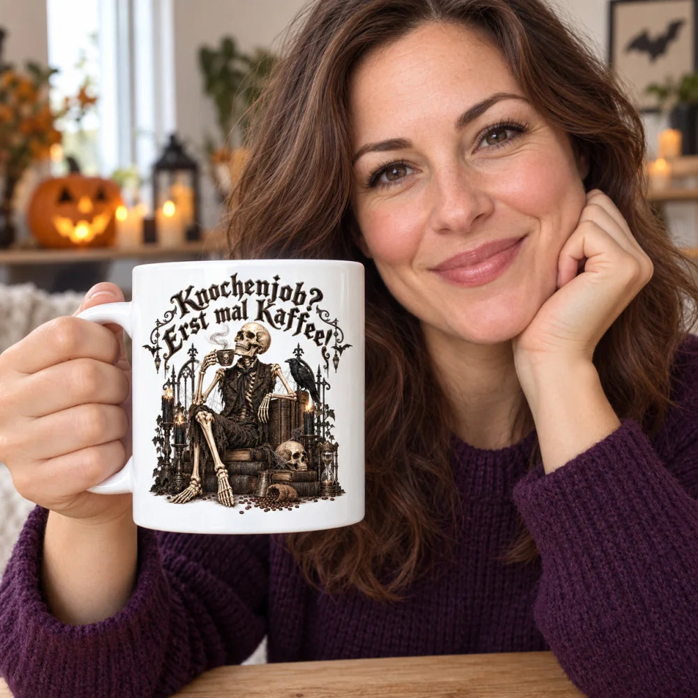 WS-Trend Knochenjob Horror Tasse Keramik 330 ml Halloween Geschenkidee - WS-Trend.de