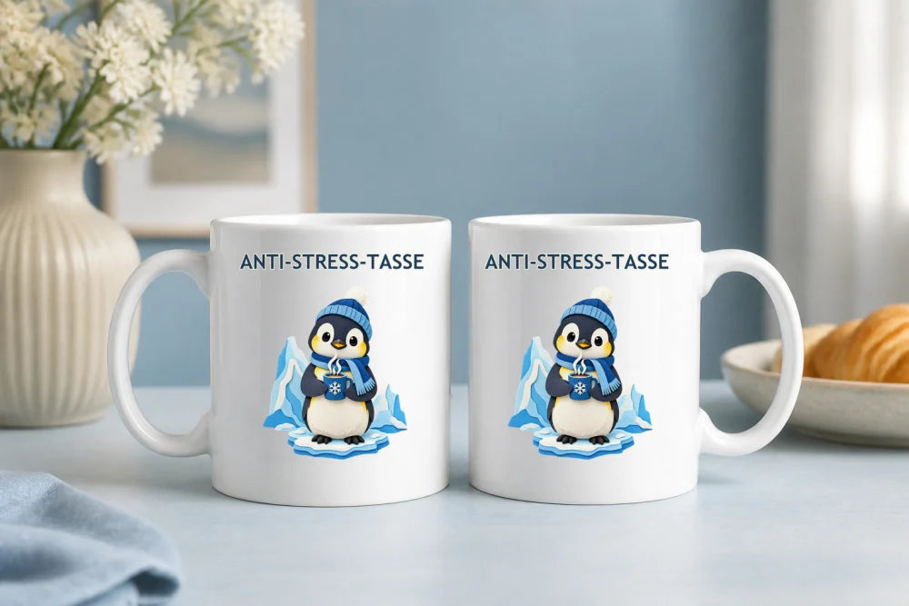 Anti-Stress-Tasse Pinguin – Papercut Keramikbecher 325 ml - WS-Trend.de