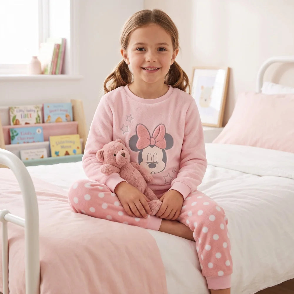 Disney Minnie Maus Kinder Mädchen Schlafanzug Pyjama Shirt Hose Gr. 98-128 - WS-Trend.de