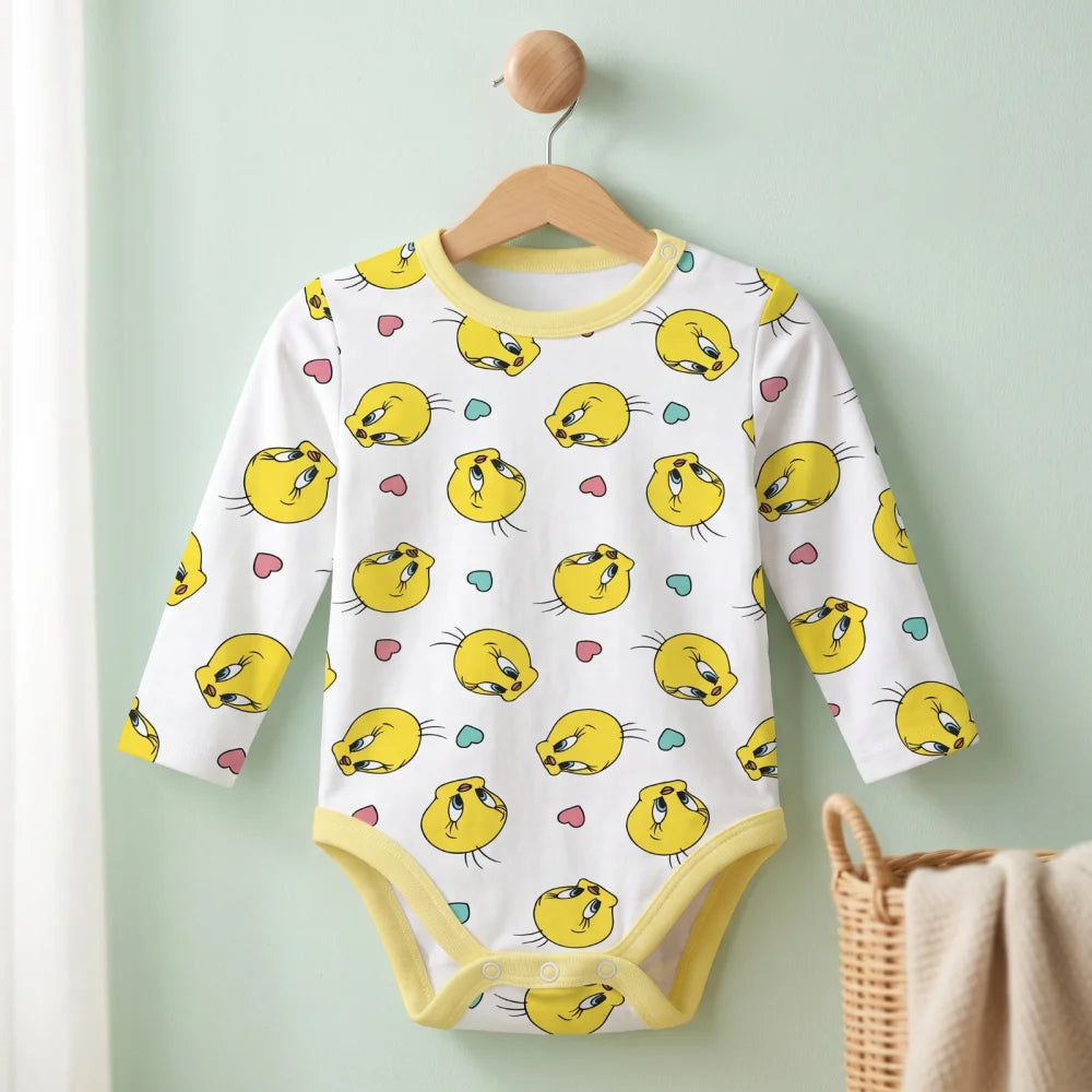 Strampler LOONEY TUNES Tweety Baby Langarmbody Gr. 86–92 Weiß - WS-Trend.de