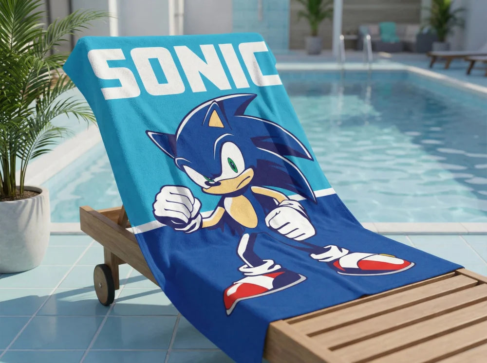 Sonic the Hedgehog Handtuch Badehandtuch Badetuch XL Strandtuch 70x140 cm - WS-Trend.de