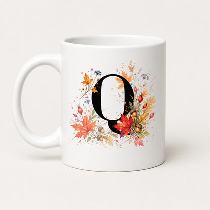 Herbst Tasse A-Z Buchstaben 325 ml Keramik Geschenkidee personalisiert