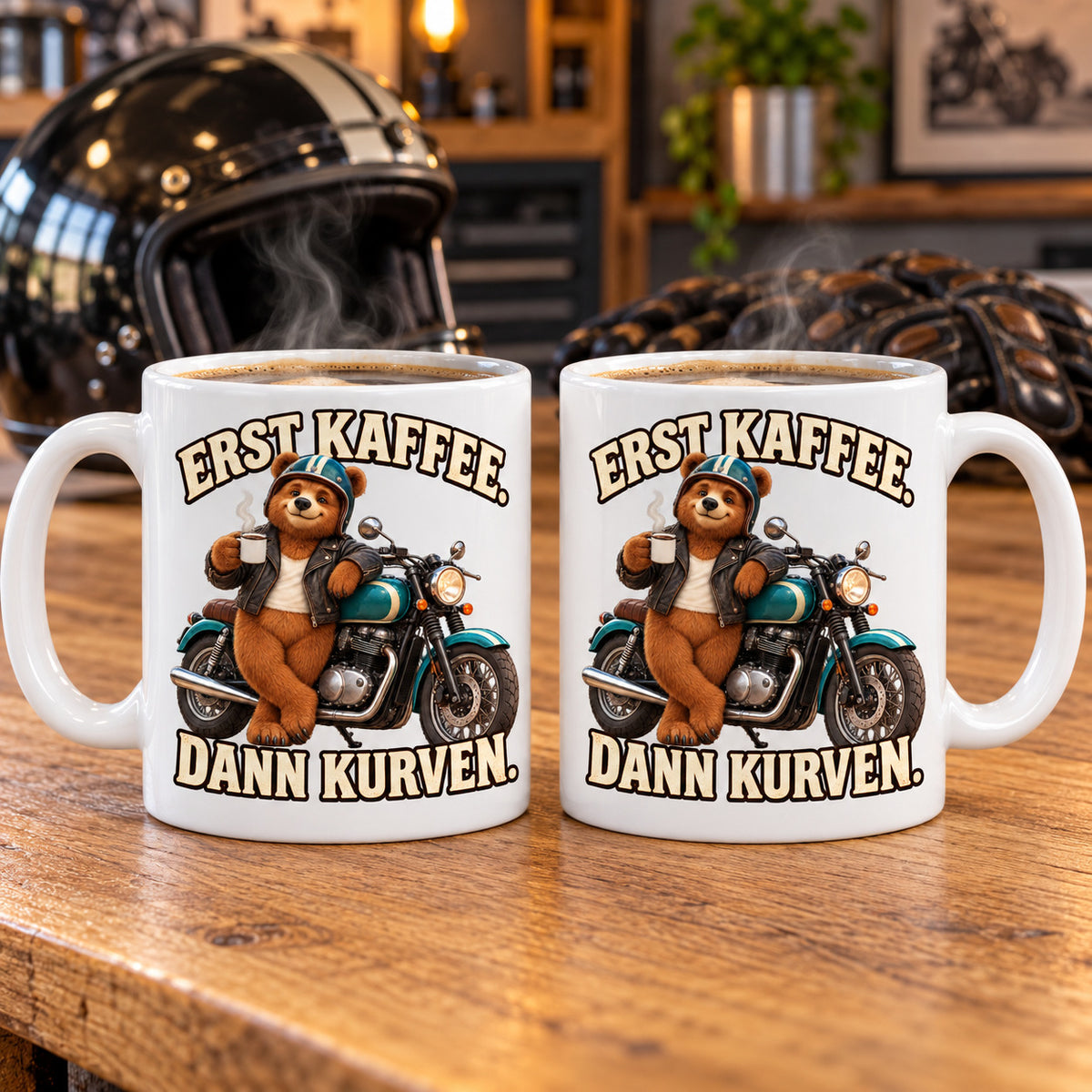 Motorrad Tasse Spruch Keramik 330ml Biker Geschenk beidseitig bedruckt