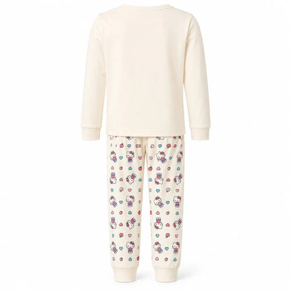 Hello Kitty Kinder Mädchen langarm Schlafanzug Pyjama 104-128 - 100% Baumwolle - WS-Trend.de