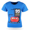 Disney Cars Lightning McQueen Kinder T-Shirt Kurzarm Shirt 98 bis 128 Weiß Blau