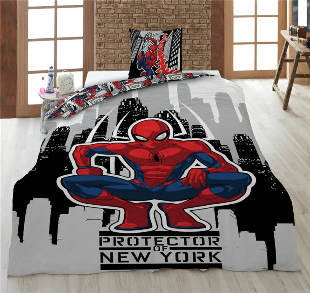 Marvel Spiderman Jungen Bettwäsche 2tlg. Set 135-140x200 65x65 cm - WS-Trend.de