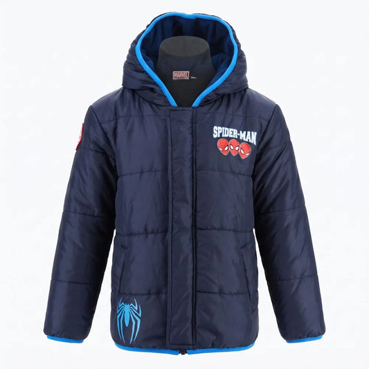 Marvel Spiderman Kinder Winterjacke Jungen Jacke mit Kapuze Gr. 98 bis 128 - WS-Trend.de