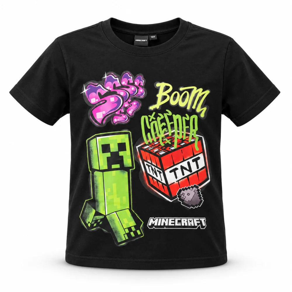 Minecraft Creeper TNT T-Shirt schwarz - WS-Trend.de