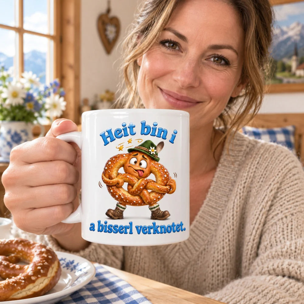WS-Trend Brezn Kaffeetasse bayerischer Spruch Keramik 330 ml fürs Büro - WS-Trend.de